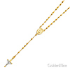 3mm Mirrorball Bead Our Lady of Guadalupe Rosary Necklace in 14K Two-Tone Gold 18in thumb 3