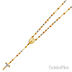 3mm Moon-Cut Bead Our Lady of Guadalupe Rosary Necklace in 14K Tricolor Gold 18in thumb 3