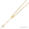 3mm Moon-Cut Bead Our Lady of Guadalupe Rosary Necklace in 14K Tricolor Gold 18in thumb 3