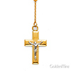 2.5mm Mirrorball Bead Our Lady of Guadalupe Rosary Necklace in 14K Tricolor Gold 20in thumb 2