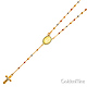 2.5mm Mirrorball Bead Our Lady of Guadalupe Rosary Necklace in 14K Tricolor Gold 20in thumb 3