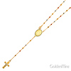 2.5mm Mirrorball Bead Our Lady of Guadalupe Rosary Necklace in 14K Tricolor Gold 20in thumb 3