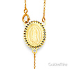 2.5mm Moon-Cut Bead Our Lady of Guadalupe Rosary Necklace in 14K Tricolor Gold 20in thumb 1