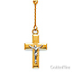 2.5mm Moon-Cut Bead Our Lady of Guadalupe Rosary Necklace in 14K Tricolor Gold 20in thumb 2