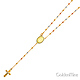 2.5mm Moon-Cut Bead Our Lady of Guadalupe Rosary Necklace in 14K Tricolor Gold 20in thumb 3