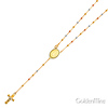 2.5mm Moon-Cut Bead Our Lady of Guadalupe Rosary Necklace in 14K Tricolor Gold 20in thumb 3