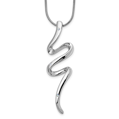 White Ice Rounded Zigzag Diamond Accent Sterling Silver Necklace Slide 0