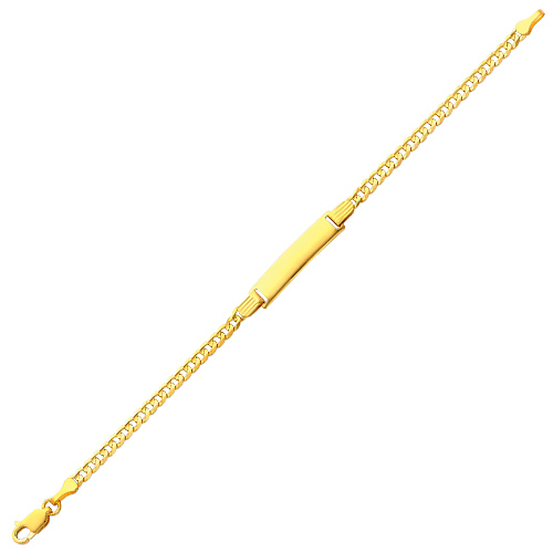 3.0mm Concave Curb 14K Yellow Gold Baby ID Bracelet Slide 2