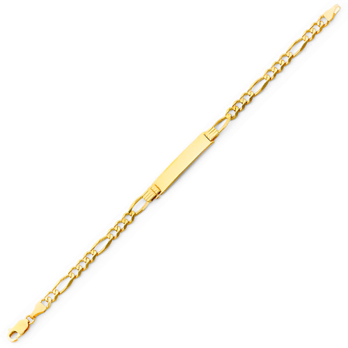 5.0mm Mens Figaro 14K Yellow Gold ID  Bracelet Slide 2