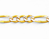 4mm White Pave Figaro Baby ID Bracelet in 14K Two-Tone Gold thumb 1