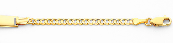 3.0mm Concave Curb 14K Yellow Gold Baby ID Bracelet Slide 1