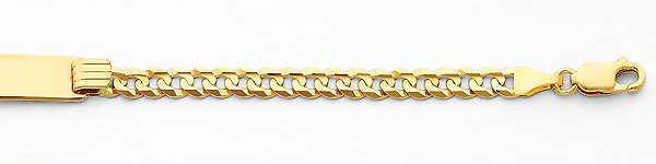 5.0mm Mens Concave Curb 14K Yellow Gold  ID  Bracelet Slide 1