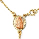3mm Moon-Cut Bead Our Lady of Guadalupe Rosary Bracelet in 14K Tricolor Gold thumb 2