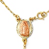 3mm Moon-Cut Bead Our Lady of Guadalupe Rosary Bracelet in 14K Tricolor Gold thumb 2
