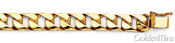 8mm Men's 14K Yellow Gold Oval Miami Cuban Link Chain Bracelet 8.5in Slide 1