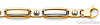 8mm Men's 14K Two-Tone Gold Fancy Rectangle Peg Link Bracelet 8in thumb 1