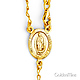 4mm Moon-Cut Bead Our Lady of Guadalupe Rosary Bracelet in 14K Tricolor Gold thumb 1