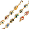 Multicolored Hamsa Evil Eye Charms Bracelet - 14K Yellow Gold 7.5in thumb 0