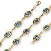 Floating Blue Evil Eye Charms Bracelet - 14K Yellow Gold 7.5in thumb 0