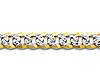 4mm 14K Two-Tone Gold White Pave Curb Cuban Link Bracelet thumb 1