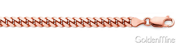 5mm 14K Rose Gold Solid Men's Miami Cuban Link Chain Bracelet Slide 1