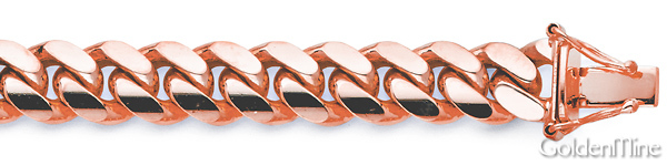 Men's 12mm 14K Rose Gold Miami Cuban Link Chain Necklace Slide 1