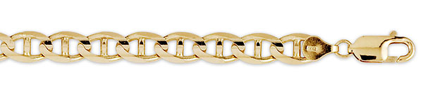 7mm 14K Yellow Gold Solid Men's Mariner Chain Necklace 20-26in Slide 1