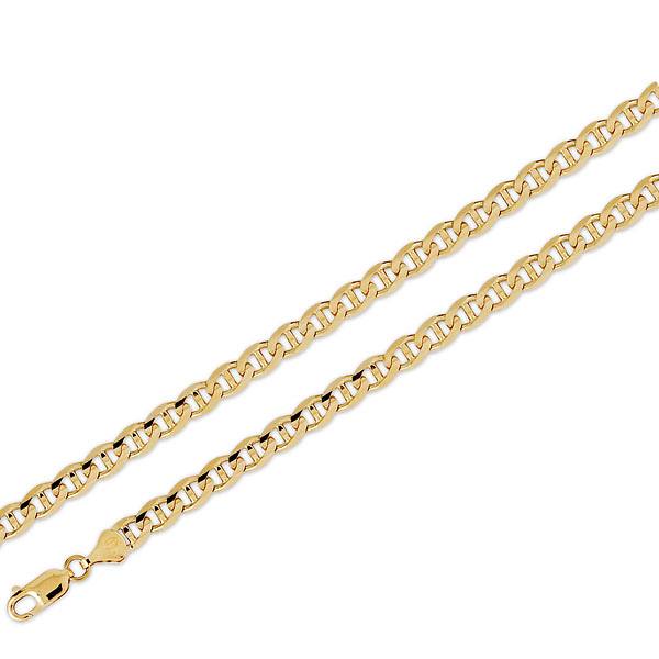 6mm 14K Yellow Gold Men's Mariner Chain Bracelet 8in Slide 0
