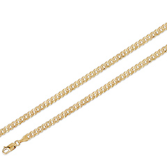 5mm 14K Yellow Gold Solid Men's Pave Concave Curb Cuban Link Chain Necklace 20-24in