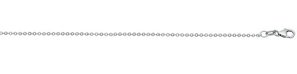0.9mm 14K White Gold Solid Micro Rolo Link Chain Necklace 16-30in Slide 1