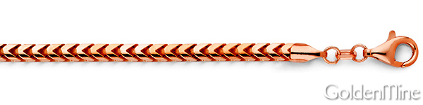 3.7mm 14K Rose Gold Solid Franco Chain Necklace 20-30in Slide 1