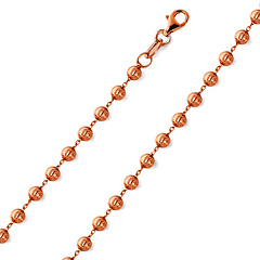 5mm Solid 14K Rose Gold Solid Men's Moon-Cut Ball Chain Necklace 20-30in