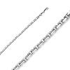2mm 14K White Gold Solid Fancy Rectangle Link Cable Chain Necklace 18-30in thumb 0