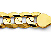 8mm 14K Yellow Gold Solid Men's Concave Curb Cuban Link Chain Necklace 22-26in thumb 1