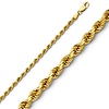 2.5mm 14K Yellow Gold Solid Diamond-Cut Rope Chain Necklace - Heavy 18-24in thumb 0