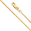 1mm Solid 14K Yellow Gold Diamond-Cut Round Wheat Chain Necklace 16-24in thumb 0