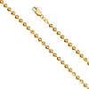 4mm 14K Yellow Gold Solid Moon-Cut Bead Ball Chain Necklace 20-24in thumb 0