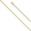 2.5mm Solid 14K Yellow Gold Moon-Cut Bead Ball Chain Necklace 16-24in thumb 0