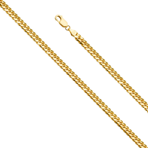 5mm 14K Yellow Gold Miami Cuban Chain Bracelet 8in Slide 0