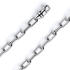 8mm 14K White Gold Solid Hollow Paper Clip Link Chain Necklace 16-30in