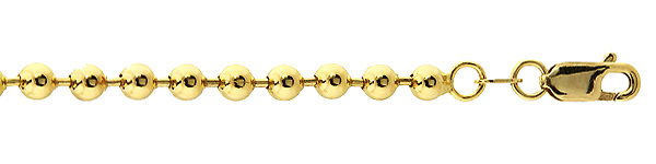 4mm Solid 14K Yellow Gold Ball Link Chain Necklace 16-30in Slide 1
