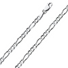 4mm Sterling Silver Solid Figaro Link Chain Necklace 16-30in thumb 0