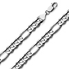 8mm 14K White Gold Solid Men's Figaro Link Chain Necklace 22-30in thumb 0