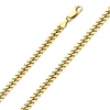 4mm 18K Yellow Gold Solid Men's Miami Cuban Link Chain Necklace 20-30in thumb 0