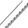2.5mm 14K White Gold Solid Diamond-Cut Rope Chain Necklace - Heavy 16-30in thumb 0