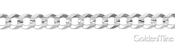 6mm Sterling Silver Solid Men's Curb Cuban Link Chain Necklace 16-30in Slide 1