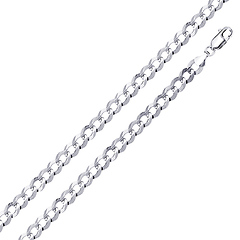 4mm Sterling Silver Solid Men's Curb Cuban Link Chain Necklace 16-30in