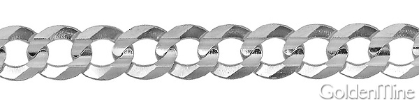 Men's 12mm Sterling Silver Solid Curb Cuban Link Chain Necklace 22-30in Slide 1