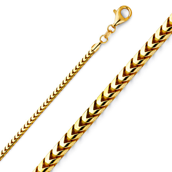 2.5mm 18K Yellow Gold Solid Franco Chain Necklace 18-30in Slide 0