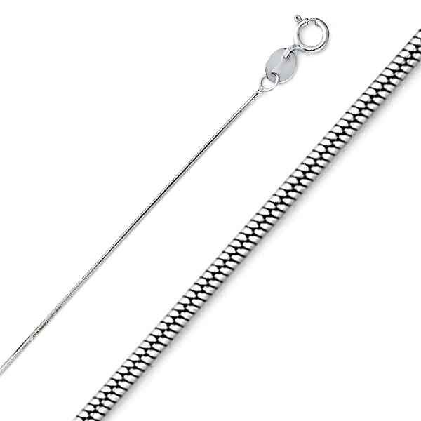 0.9mm Sterling Silver Solid Snake Chain Necklace 16-20in Slide 0
